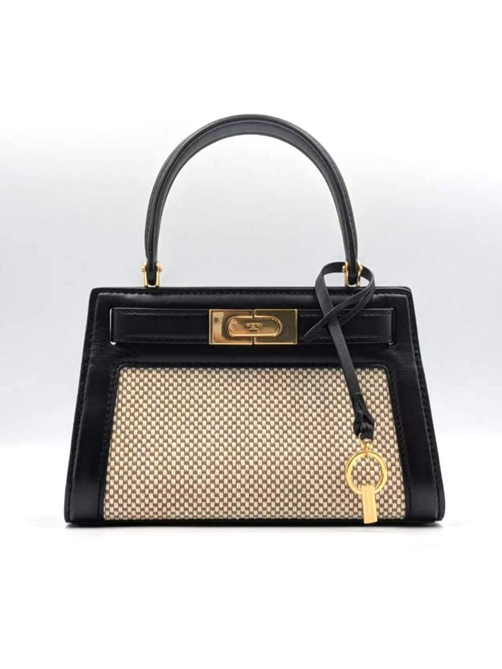 Pre-owned Tory Burch Lee Radziwill Straw Transparent Panel Mix Petite Double Top